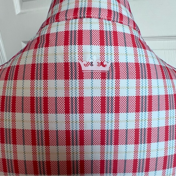 Peter Millar Women's Keenland Flora Reversible Puffer Vest Beige and Red Plaid M - Picture 4 of 12